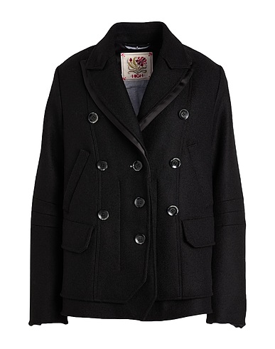 HIGH Coat USE Black 97% Virgin Wool, 3% Polyester