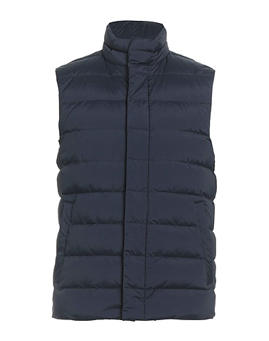 PAOLONI Shell jacket Navy blue 93% Polyamide, 7% Elastane