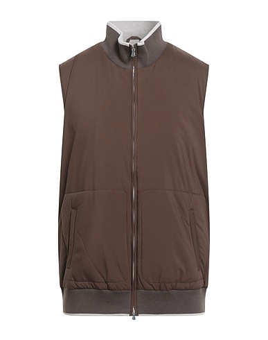 VIADESTE Gilet Chocolate brown 100% Cotton, Polyester