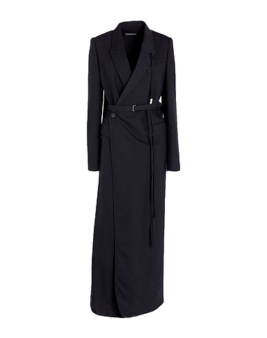 ANN DEMEULEMEESTER Coat Black 98% Virgin Wool, 2% Elastane