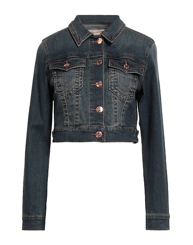 TRUE RELIGION Denim jacket Blue 67% Cotton, 26% Polyester, 6% Rayon, 1% Elastane
