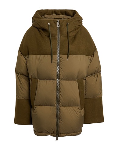HERNO Shell jacket Military green 100% Polyamide, Polyurethane, Wool