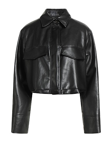 ERIKA CAVALLINI Jacket Black 50% Protein fibre, 25% Polyurethane, 10% Viscose, 10% Polyester, 5% Other Fibres