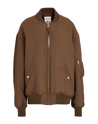 SEMICOUTURE Bomber Khaki 53% Polyester, 43% Virgin Wool, 4% Elastane