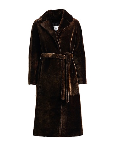 YVES SALOMON Coat Dark brown 100% Lambskin