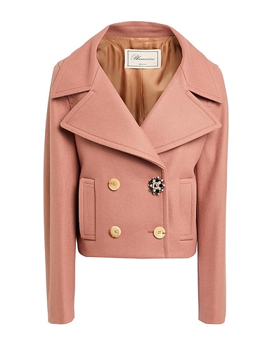 BLUMARINE Coat Antique rose 80% Virgin Wool, 20% Polyamide, Viscose, Wool