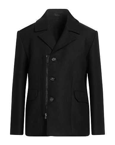 PAOLO PECORA Mantel Schwarz 50% Wolle, 30% Polyester, 10% Polyamid, 10% Acryl
