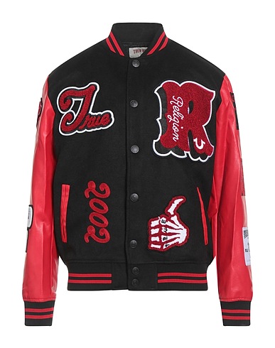 TRUE RELIGION Jacket Black 70% Polyester, 30% Wool, Polyurethane