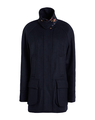 BARBOUR Coat Navy blue 65% Wool, 30% Polyamide, 5% Polyester