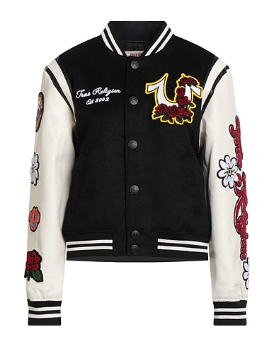 TRUE RELIGION Jacket Black 70% Polyester, 30% Wool, Polyurethane coated, Elastane