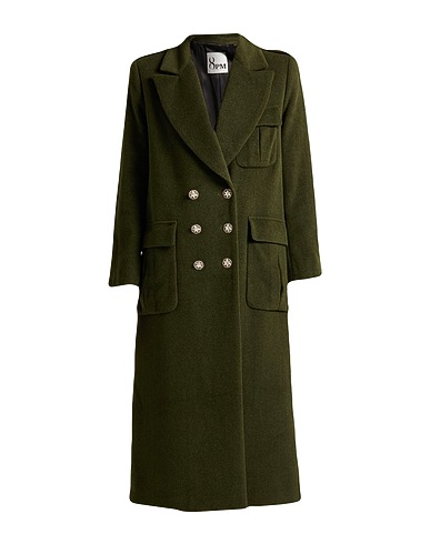 8PM Coat Military green 70% Wool, 15% Polyester, 10% Polyamide, 5% Other Fibres