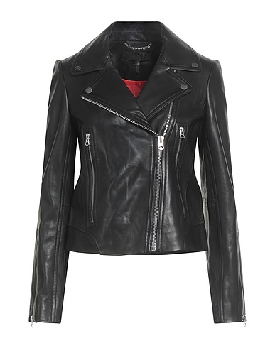 RAG & BONE Biker jacket Black 100% Lambskin