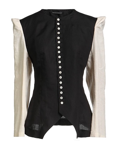 YOHJI YAMAMOTO Jacket Black 55% Cellulose, 45% Ramie, Linen, Wool