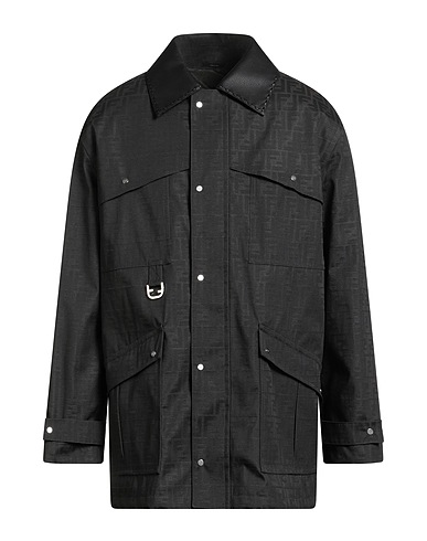 FENDI Jacket Black 65% Polyester, 35% Cotton, Polyurethane resin, Lambskin
