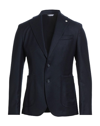 MANUEL RITZ Blazer Navy blue 99% Virgin Wool, 1% Elastane