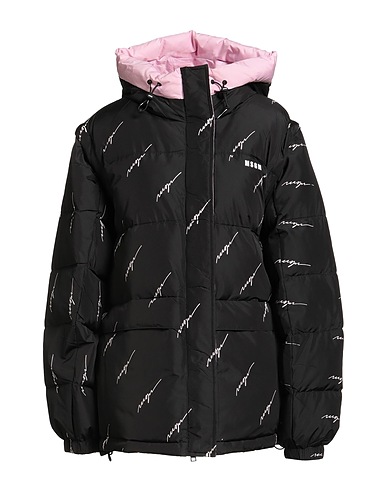 MSGM 다운 자켓 블랙 100% 폴리에스테르