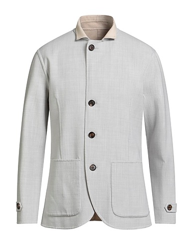 ELEVENTY Jacket Light grey 99% Cotton, 1% Elastane