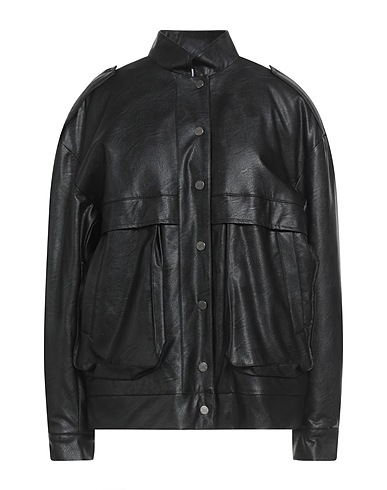 SOALLURE Giubbotto Nero 50% Poliestere, 50% Poliuretano