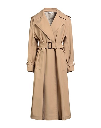 WEEKEND MAX MARA Full-length jacket Camel 59% Virgin Wool, 39% Polyamide, 2% Elastane, Leather