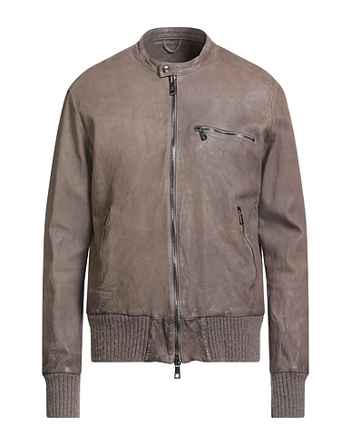 GIORGIO BRATO Biker jacket Grey 100% Leather