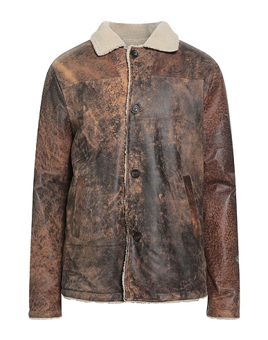 GIORGIO BRATO Teddy Coat Camel 100% Leather
