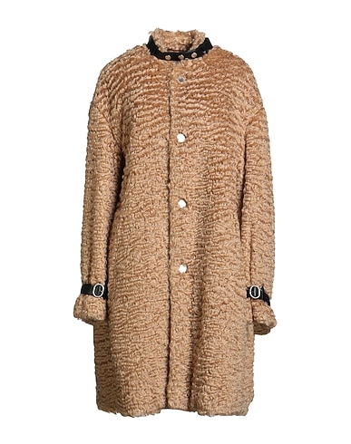 JIL SANDER Teddy Coat Beige 68% Mohair wool, 32% Cotton, Calfskin