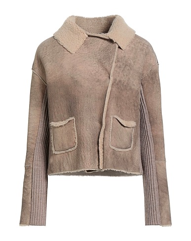 TRANSIT Teddy Coat PAR-SUCH Beige 80% Lambskin, 15% Virgin Wool, 4% Polyamide, 1% Elastane