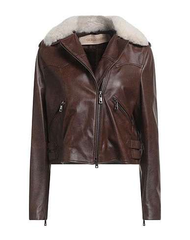 GIORGIO BRATO Bikerjacke Schokobraun 100% Leder, Schaffell