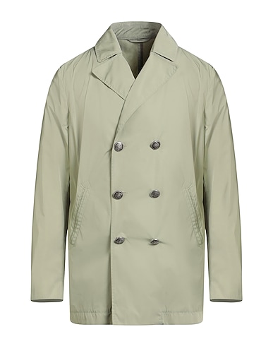 LUIGI BORRELLI NAPOLI Double breasted pea coat Sage green 100% Polyamide