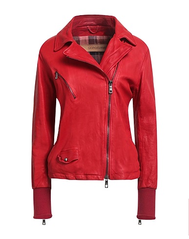 GIORGIO BRATO Biker jacket Red 100% Leather