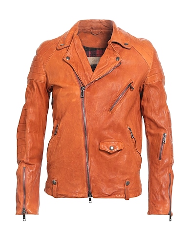 GIORGIO BRATO Biker jacket Tan 100% Leather