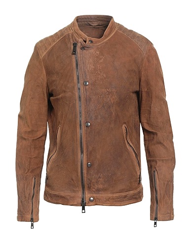 GIORGIO BRATO Biker jacket Brown 100% Leather