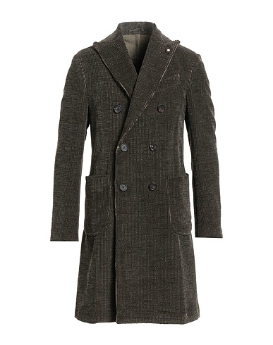 LARDINI Coat Military green 79% Cotton, 21% Wool