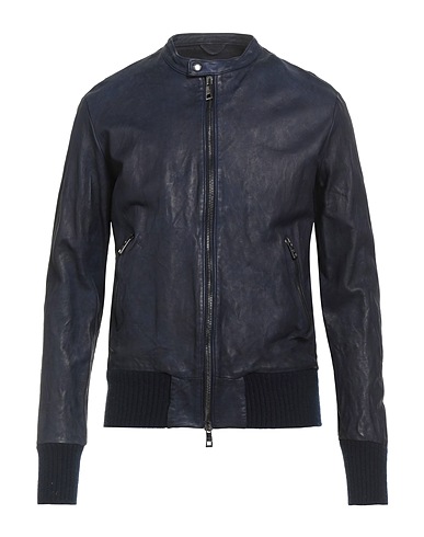 GIORGIO BRATO Bikerjacke Marineblau 100% Leder