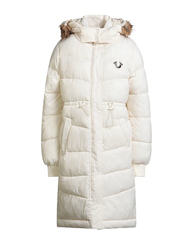 TRUE RELIGION Shell jacket Ivory 100% Nylon, Acrylic, Polyester