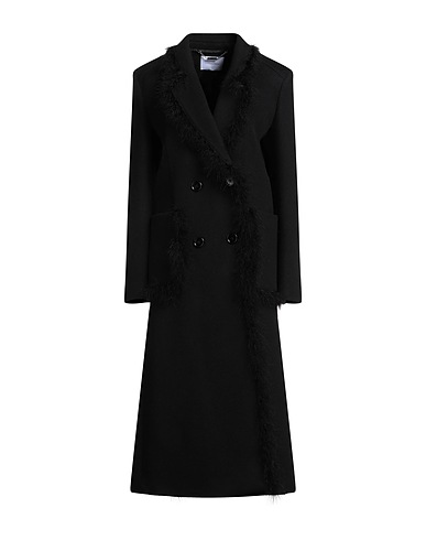 BLUMARINE Cappotto Nero 40% Lana, 30% Poliammide, 30% Viscosa, Piume di Melagris gallopavo