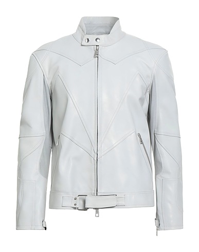 GIORGIO BRATO Giacca biker Grigio chiaro 100% Pelle