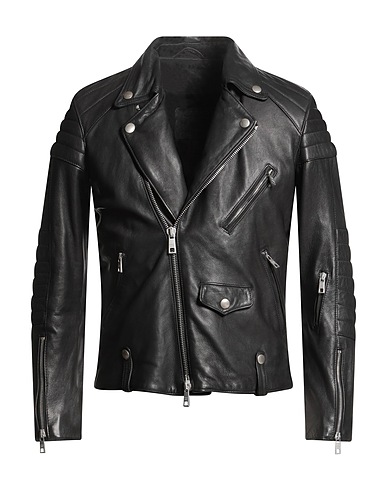 GIORGIO BRATO Biker jacket Black 100% Leather