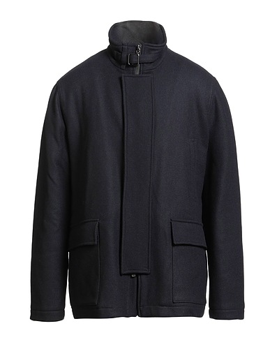 EMPORIO ARMANI Coat Midnight blue 70% Wool, 30% Polyamide