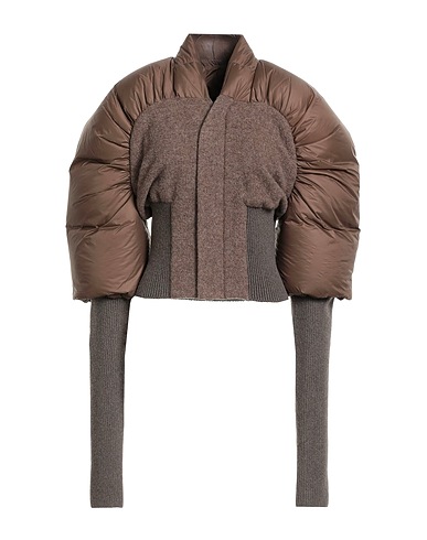 RICK OWENS Shell jacket Taupe 100% Virgin Wool, Polyamide