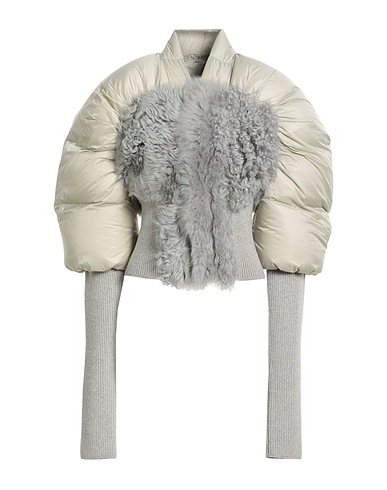 RICK OWENS Shell jacket Light green 100% Lamb Shearling, Polyamide