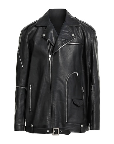 RICK OWENS Biker jacket Black 100% Calfskin