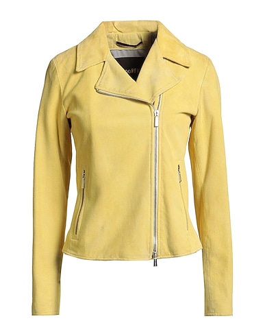 MOORER Biker jacket Yellow 100% Leather