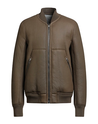 RICK OWENS Bomber Military green 100% Lambskin