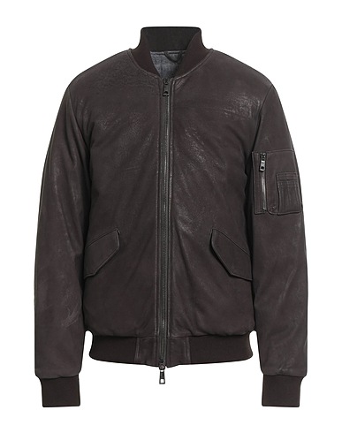 GIORGIO BRATO Bomber Dark brown 100% Leather
