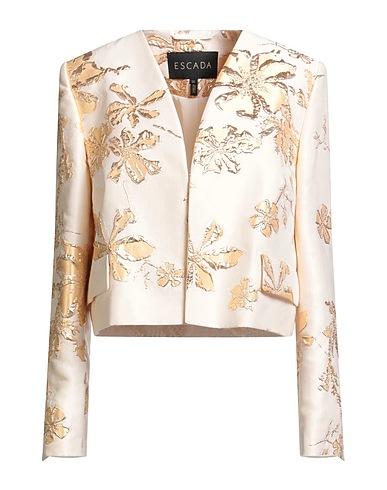 ESCADA Jacket Beige 33% Polyester, 28% Cotton, 17% Silk, 13% Acrylic, 9% Polyamide