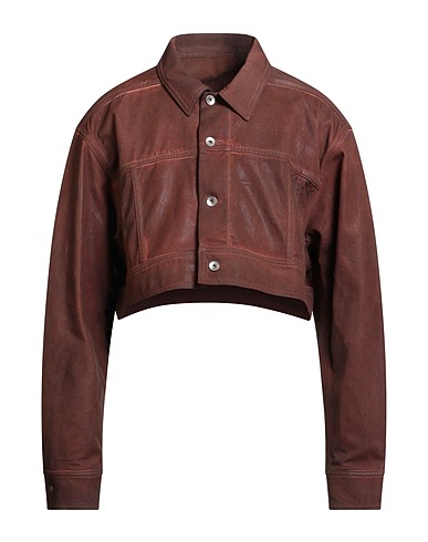 DRKSHDW by RICK OWENS Denim jacket Chocolate brown 100% Cotton