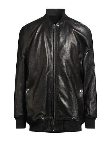 RICK OWENS Bomber Black 100% Lambskin, Virgin Wool