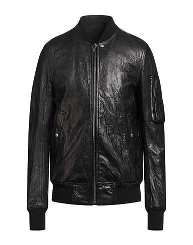 RICK OWENS Bomber Black 100% Lambskin, Virgin Wool