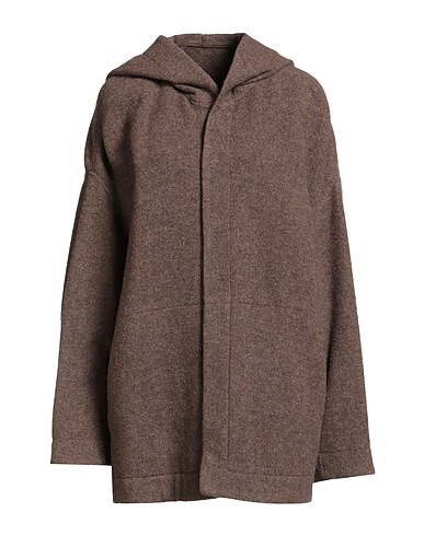 RICK OWENS Coat Brown 100% Virgin Wool